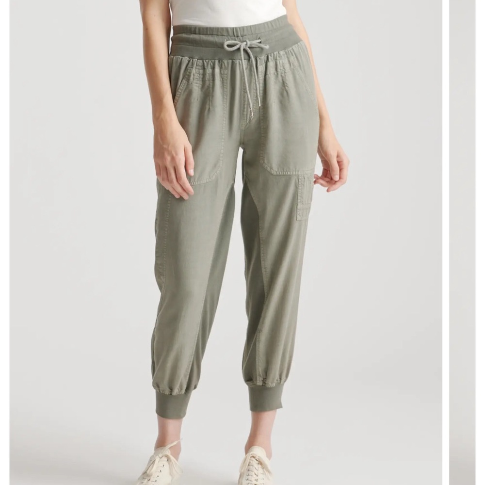 Quince Olive Vintage Wash Tencel Utility Jogger